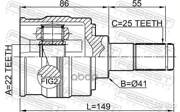 ШРУС внутренний левый 22x41x25 1211-SOL2WD Febest