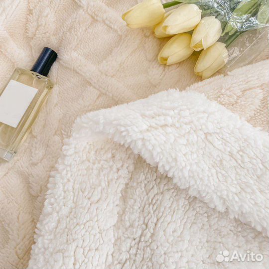 Плед покрывало на кровать 200х230см, велсофт