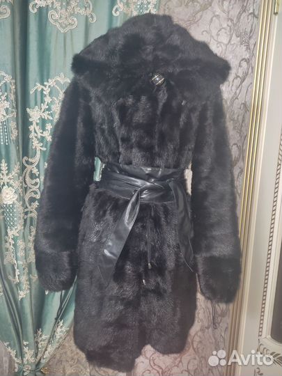 Шуба норковая с капюшоном 46 48 бу