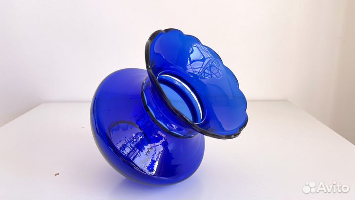 Ваза Лилия лзхс цветное стекло Антик СССР Яновская