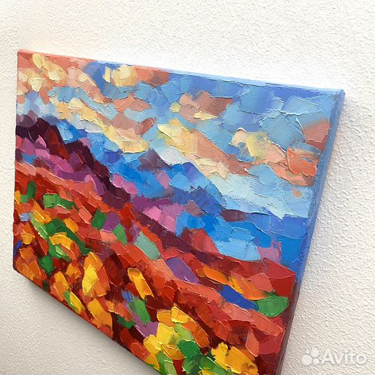 Картина маслом на холсте пейзаж осень