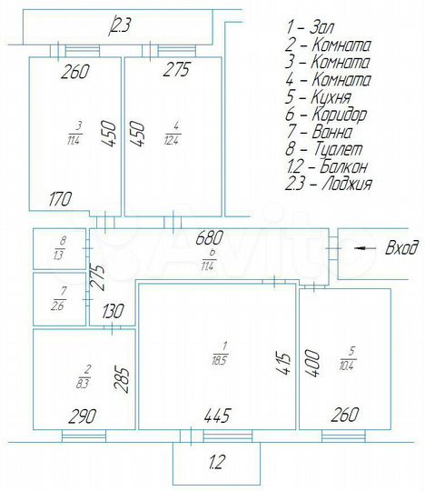 4-к. квартира, 78 м², 4/9 эт.
