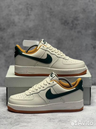 Кроссовки Nike Air Force 1 Light Brown Green (Арт.42406)