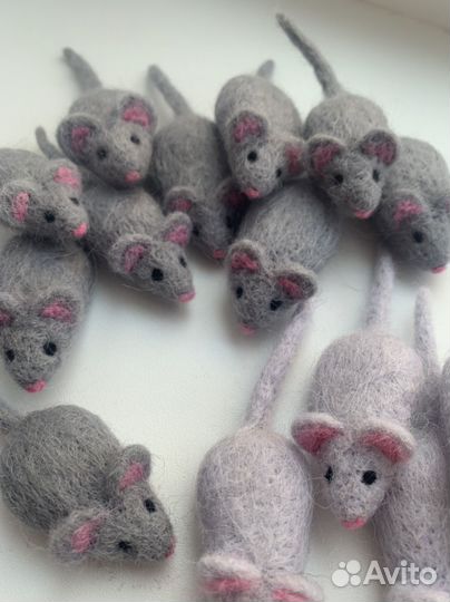 Мышка игрушка для кота, натуральная шерсть