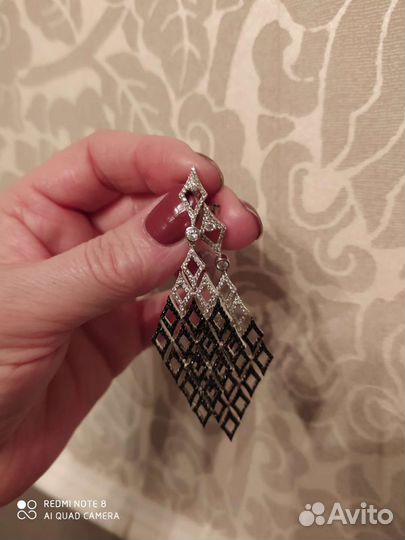 Серебро 925,комплект,серьги,кольцо Guess