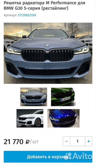 Решетка 2021-2022BMW M Performance High