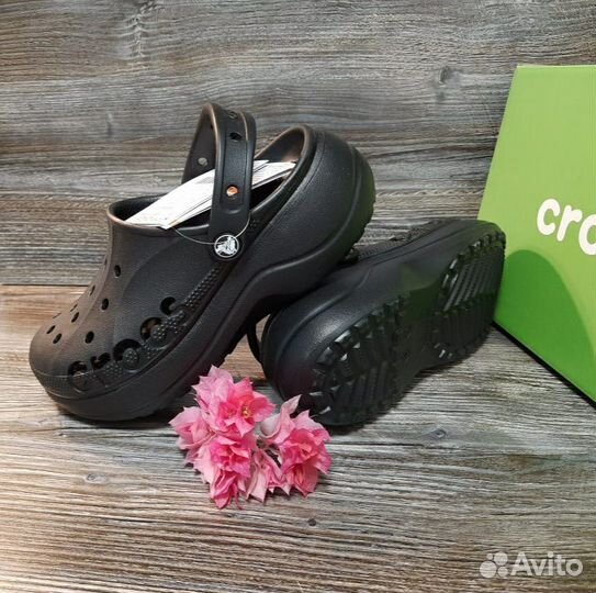 Crocs женские сабо платформа артикул 208186 чёрн