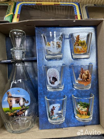 Набор рюмок с графином серия охота