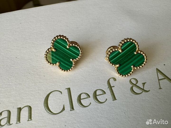 Van Cleef серьги оригинал малахит