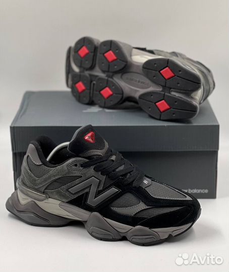 Мужские кроссовки New Balance 9060 (термо) тёмные