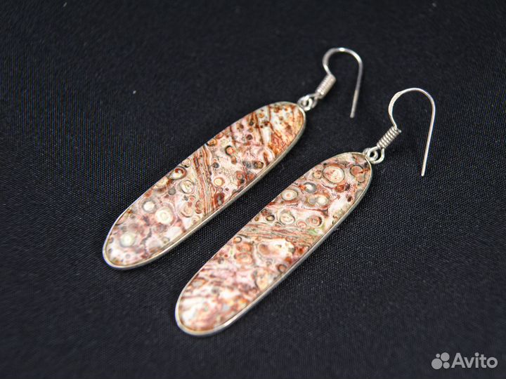 Серьги с леопардовой яшмой