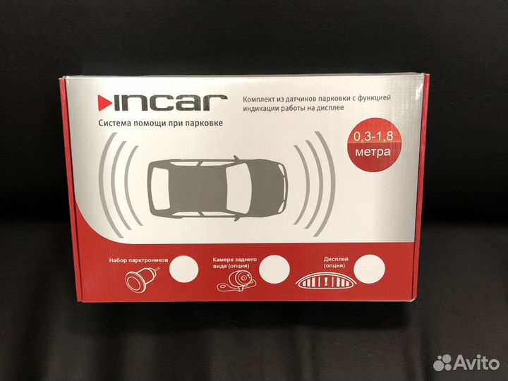 Парктроник 4 датчика чёрн/серебро/белый