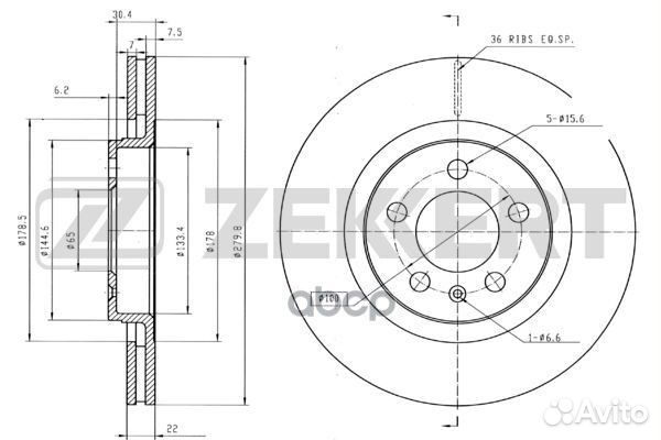 Диск торм. перед. Audi A3 I 96- Skoda Octavia