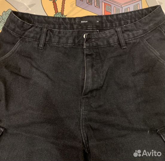 Темные джинсовые карго шорты мужские