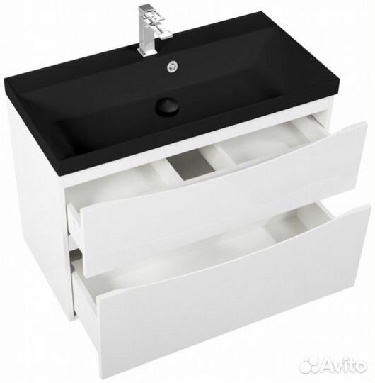 Тумба с раковиной BelBagno Marino-H60 90-BB900/450-LV-ART-AST-nero Bianco Lucido