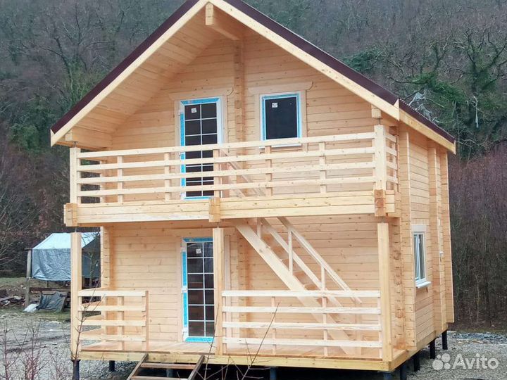 Двухэтажный дом из профилированного бруса 6*6