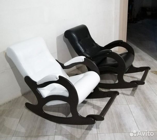 Элитные кресла-качалки из дерева (Кожа,Ткани)