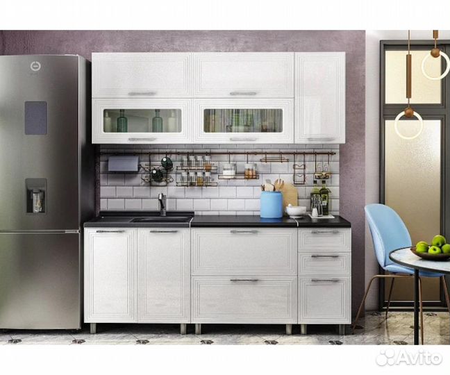 Кухня Монро белый / белый глянец