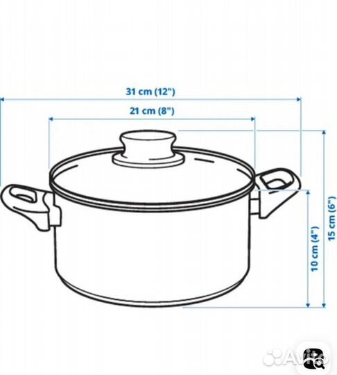 Кастрюля из нержавейки, 2,8 л