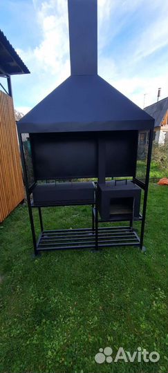 Мангал с печью под казан