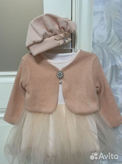 Празднечное платье, 80,86 болеро, берет Б/У 1 раз