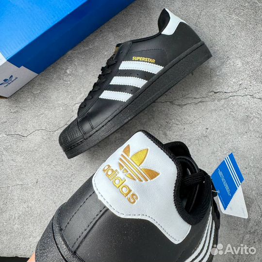 Кроссовки Adidas Superstar Black White (36-45)