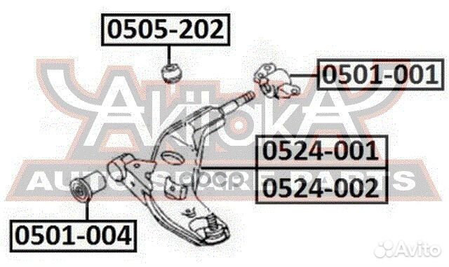 Рычаг передний нижний левый febest 0524-002 asva