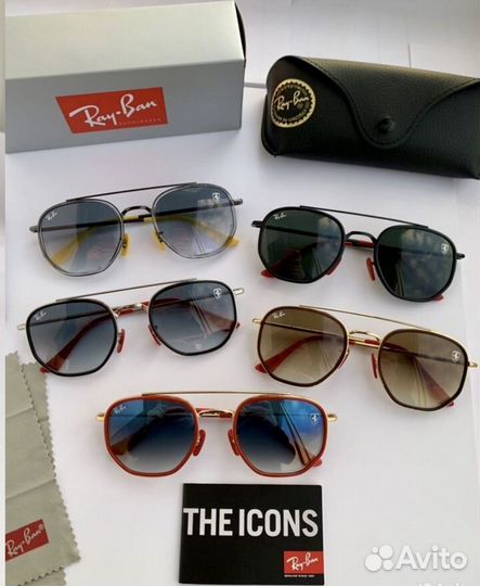 Очки ray ban hexagonal ferrari черные