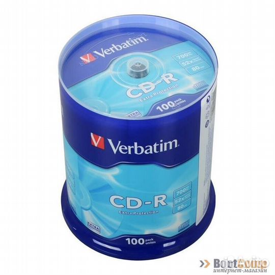 Оптический диск CD-R 700Mb Verbatim 52X Cake Box