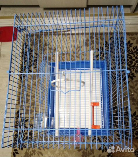 Вместительная клетка для попугайчиков+поилка, лес