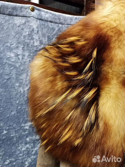 Дублёнка длинная овчина лиса