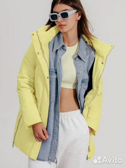 Куртка утепленная оверсайз с капюшоном М46-48