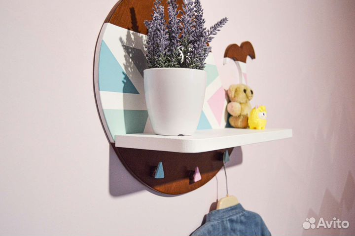 Полка настенная деревянная детская