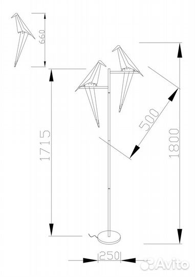 Светодиодный торшер Moderli V3075-2TL origami Bird