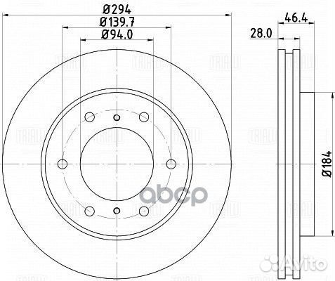 Диск торм. для а/м Mitsubishi L200 (07) /Pajero