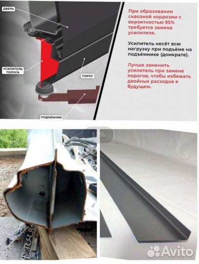 Ремонтный порог правый на Mazda BT-50