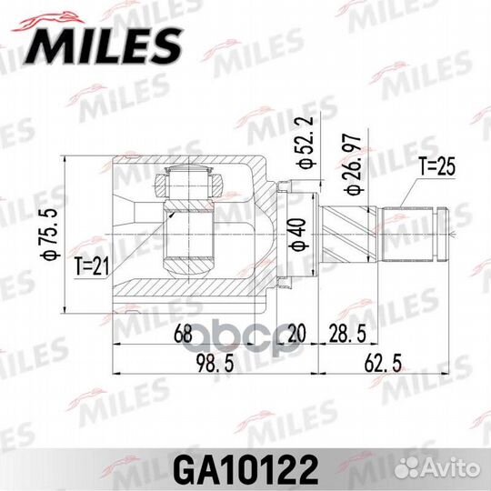 ШРУС LADA granta AT 10- внутр. GA10122 Miles