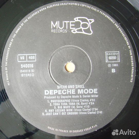 Depeche mode - speak & spell / 1981 france