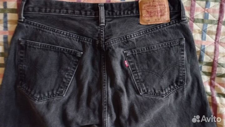 Джинсы levis 501 черные размер 36-34