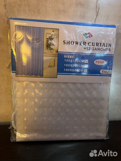 Шторка для ванной 3Д 180*180 новая