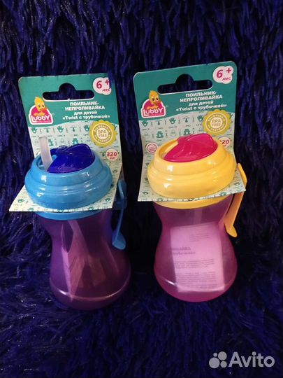 Поильник-непроливайка Lubby от 6 мес+ 320 мл