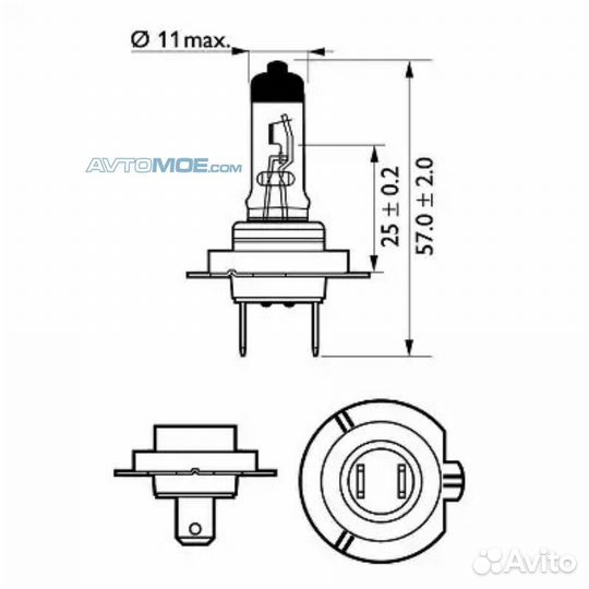 Автолампа H7 (55) PX26d LongLife EcoVision (2шт) 1