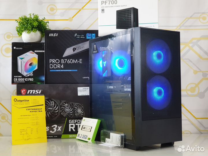 Новый игровой пк i5 12400F, RTX 3070 8Gb, 700W 80+