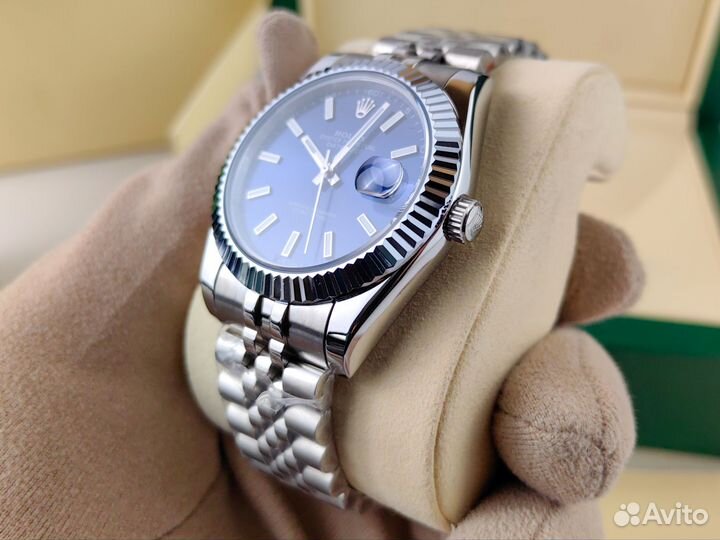 Часы мужские Rolex Datejust синие с гарантией