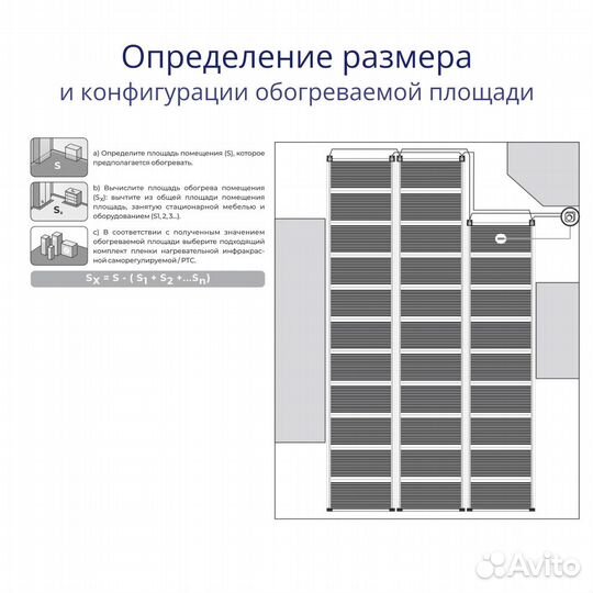 Теплый пол пленочный 4.5 м2, комплект (9м х 50см)