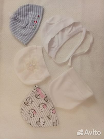 Продам шапочки для новорожденных