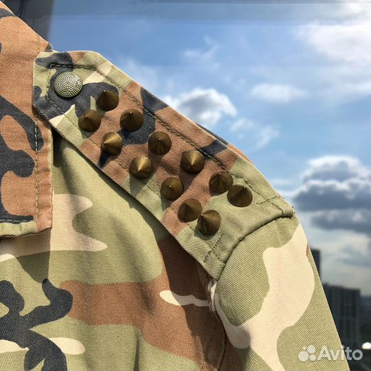 Оверсайз деним милитари куртка