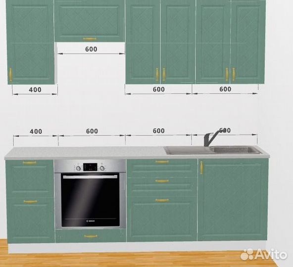 Кухня прямая модульная новая