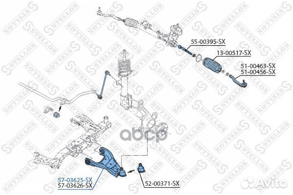 Рычаг ниж.лев.renault duster 10 5703625SX Stellox