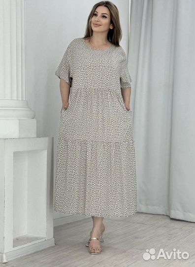 Платье женское штапель в размер 52/54/56/58